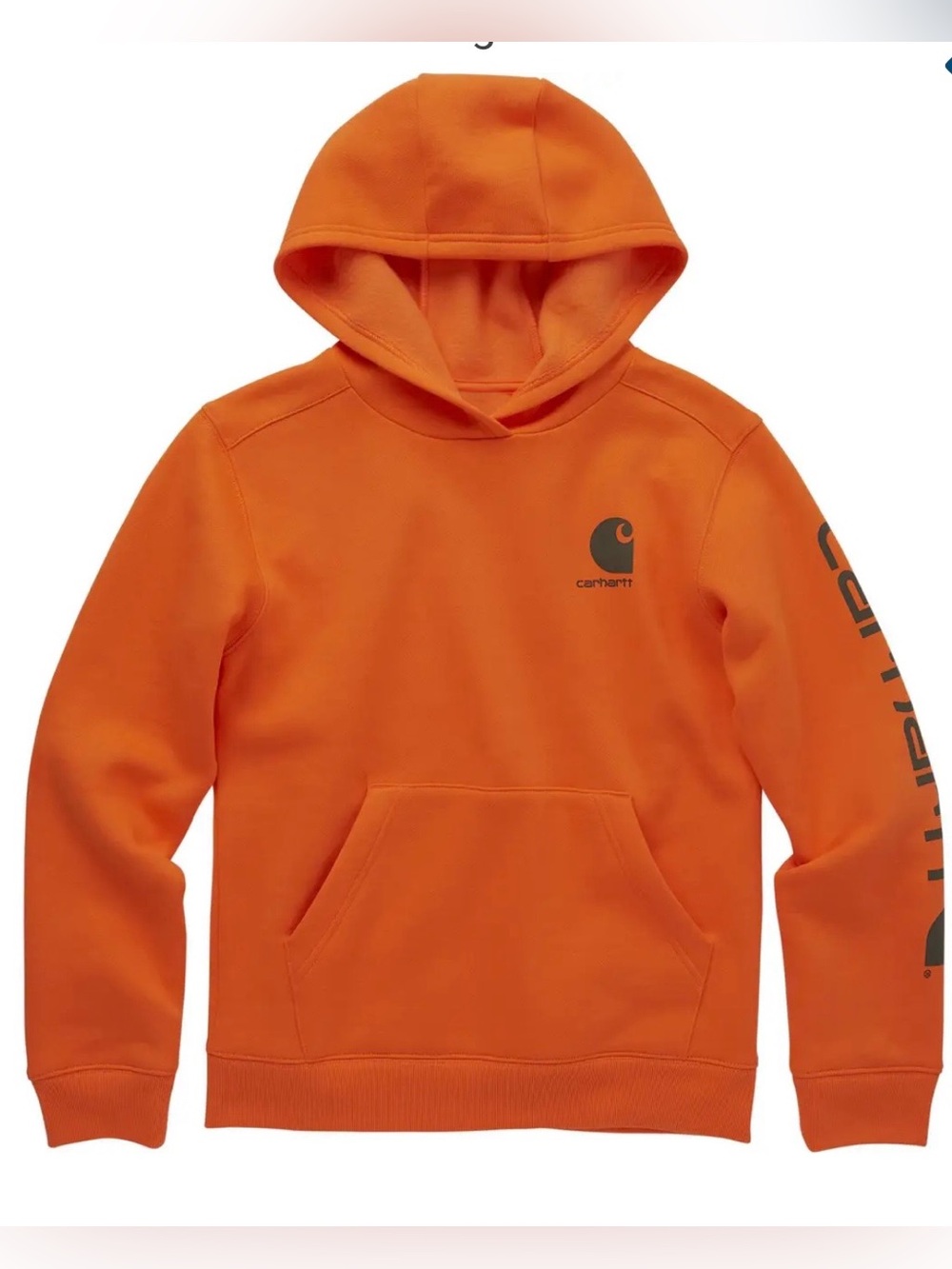 Carhartt Orange Hooded Sweatshirt Youth 14-16 Logo Kids